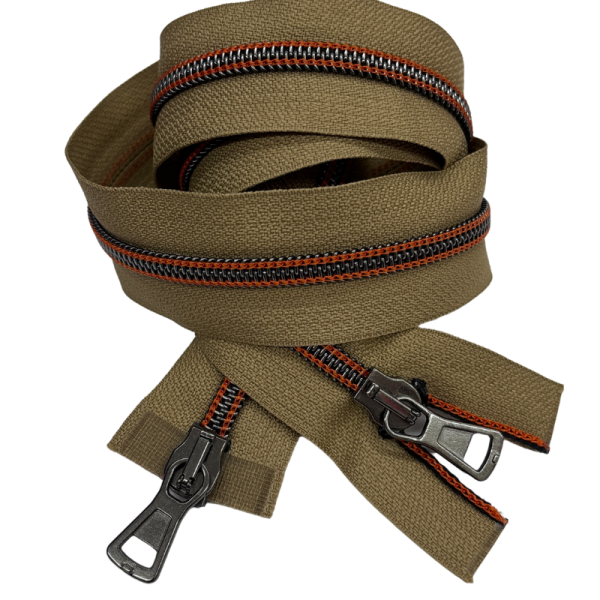 2-Wege-Reißverschluss Beige Titan Orange